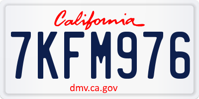 CA license plate 7KFM976