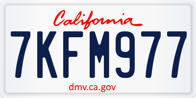 CA license plate 7KFM977