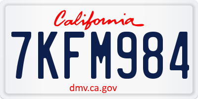 CA license plate 7KFM984