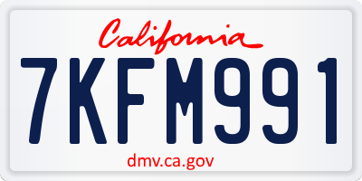 CA license plate 7KFM991