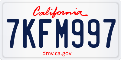 CA license plate 7KFM997