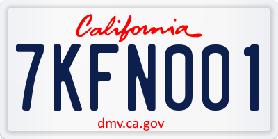 CA license plate 7KFN001