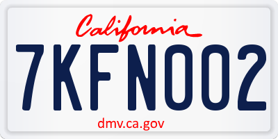 CA license plate 7KFN002