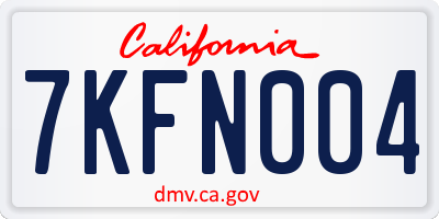 CA license plate 7KFN004