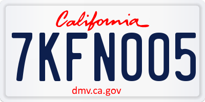 CA license plate 7KFN005