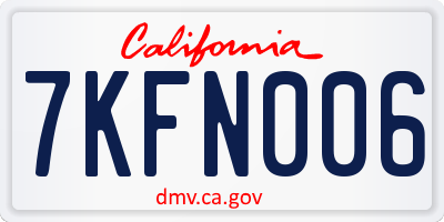 CA license plate 7KFN006