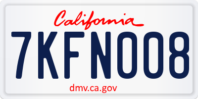 CA license plate 7KFN008