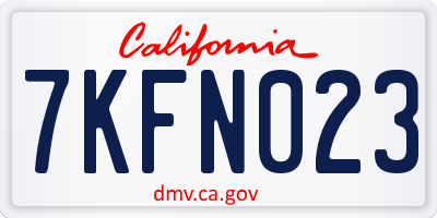 CA license plate 7KFN023