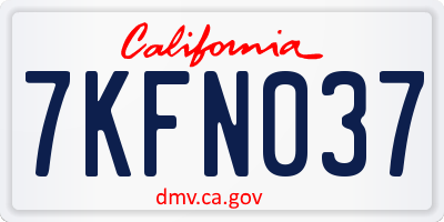 CA license plate 7KFN037