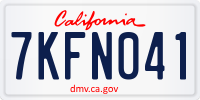 CA license plate 7KFN041