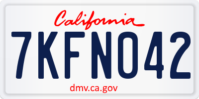 CA license plate 7KFN042