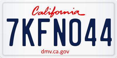 CA license plate 7KFN044