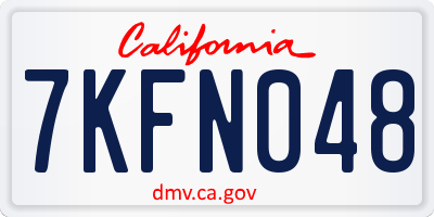 CA license plate 7KFN048