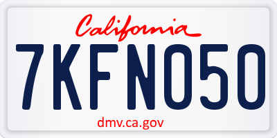CA license plate 7KFN050