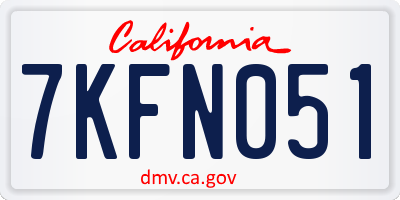 CA license plate 7KFN051