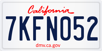 CA license plate 7KFN052