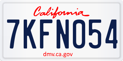 CA license plate 7KFN054
