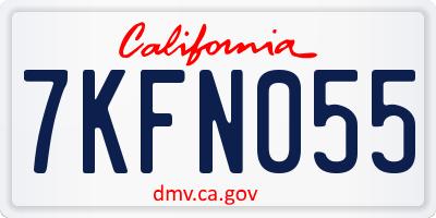 CA license plate 7KFN055