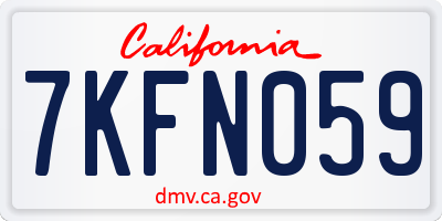 CA license plate 7KFN059