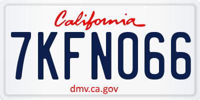 CA license plate 7KFN066