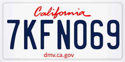 CA license plate 7KFN069