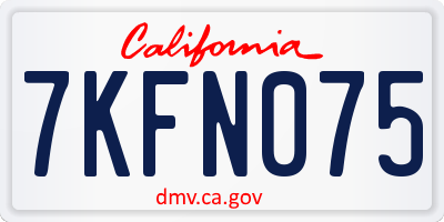 CA license plate 7KFN075