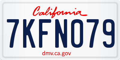 CA license plate 7KFN079