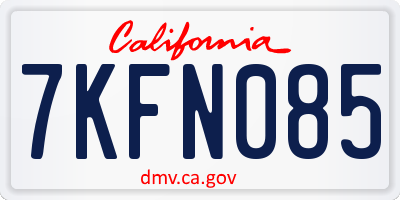 CA license plate 7KFN085