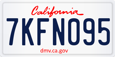 CA license plate 7KFN095