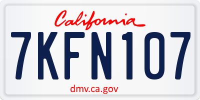 CA license plate 7KFN107