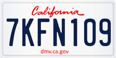 CA license plate 7KFN109