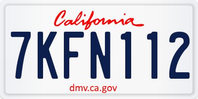 CA license plate 7KFN112