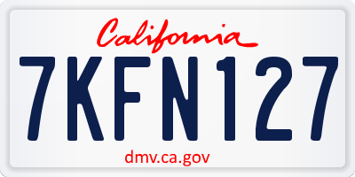 CA license plate 7KFN127
