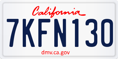 CA license plate 7KFN130