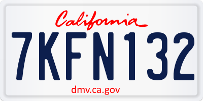 CA license plate 7KFN132