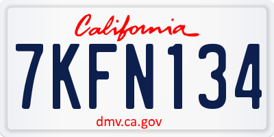 CA license plate 7KFN134