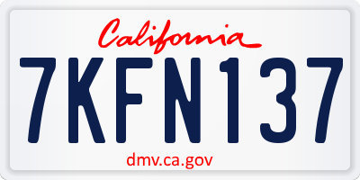 CA license plate 7KFN137