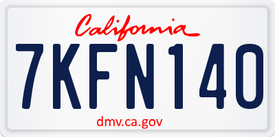 CA license plate 7KFN140