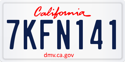 CA license plate 7KFN141