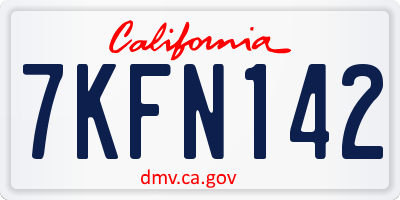 CA license plate 7KFN142