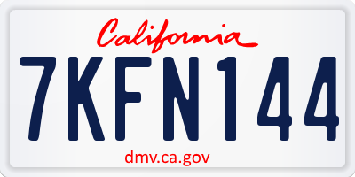 CA license plate 7KFN144