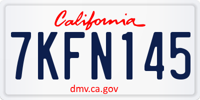 CA license plate 7KFN145