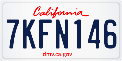 CA license plate 7KFN146