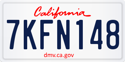 CA license plate 7KFN148