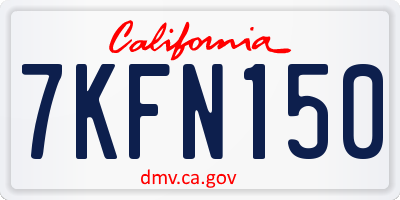CA license plate 7KFN150