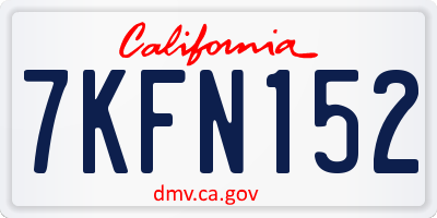 CA license plate 7KFN152