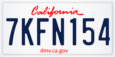 CA license plate 7KFN154