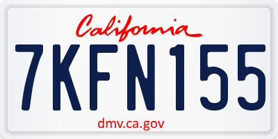 CA license plate 7KFN155