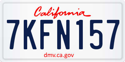CA license plate 7KFN157
