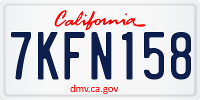 CA license plate 7KFN158